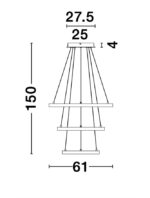 Suspensie Nova Luce Leon, finisaj auriu satinat/acril, 83 W, cod 9501430 - imagine 4