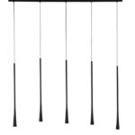 Suspensie Nova Luce Goccio, finisaj negru mat, 5x7 W, cod 9504001