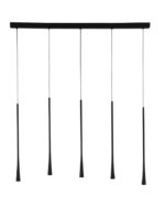 Suspensie Nova Luce Goccio, finisaj negru mat, 5x7 W, cod 9504001