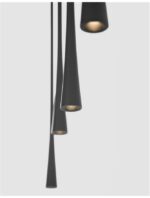 Suspensie Nova Luce Goccio, finisaj negru mat, 5x7 W, cod 9504001 - imagine 5