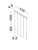 Suspensie Nova Luce Goccio, finisaj negru mat, 5x7 W, cod 9504001 - imagine 4