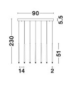Suspensie Nova Luce Giono, finisaj negru mat, 7x3 W, cod 9601007 - imagine 4