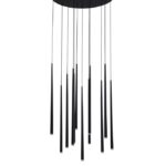 Suspensie Nova Luce Giono, finisaj negru satinat, 12x3 W, cod 9601012