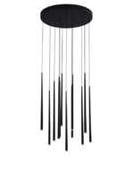 Suspensie Nova Luce Giono, finisaj negru satinat, 12x3 W, cod 9601012