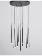 Suspensie Nova Luce Giono, finisaj negru satinat, 12x3 W, cod 9601012 - imagine 10