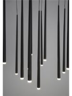 Suspensie Nova Luce Giono, finisaj negru satinat, 12x3 W, cod 9601012 - imagine 9
