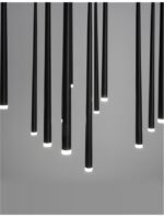 Suspensie Nova Luce Giono, finisaj negru satinat, 12x3 W, cod 9601012 - imagine 8