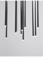 Suspensie Nova Luce Giono, finisaj negru satinat, 12x3 W, cod 9601012 - imagine 7