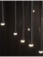 Suspensie Nova Luce Giono, finisaj negru satinat, 12x3 W, cod 9601012 - imagine 6