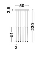 Suspensie Nova Luce Giono, finisaj negru satinat, 12x3 W, cod 9601012 - imagine 4