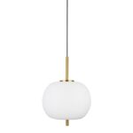 Pendul Nova Luce Lato, finisaj alama antica/sticla, 1 x 12 W, cod 9624061
