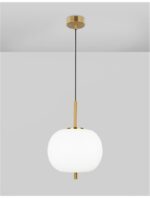 Pendul Nova Luce Lato, finisaj alama antica/sticla, 1 x 12 W, cod 9624061 - imagine 7