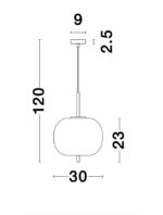 Pendul Nova Luce Lato, finisaj alama antica/sticla, 1 x 12 W, cod 9624061 - imagine 4