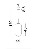 Pendul Nova Luce Lato, finisaj alama antica/sticla, 1 x 12 W, cod 9624062 - imagine 4