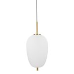 Pendul Nova Luce Lato, finisaj alama antica/sticla, 1 x 12 W, cod 9624063