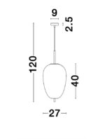 Pendul Nova Luce Lato, finisaj alama antica/sticla, 1 x 12 W, cod 9624063 - imagine 4