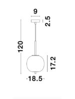 Pendul Nova Luce Lato, finisaj alama antica/sticla, 1 x 5 W, cod 9624064 - imagine 4
