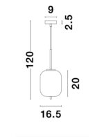 Pendul Nova Luce Lato, finisaj alama antica/sticla, 1 x 5 W, cod 9624065 - imagine 4