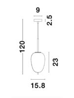 Pendul Nova Luce Lato, finisaj alama antica/sticla, 1 x 5 W, cod 9624066 - imagine 4