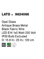 Pendul Nova Luce Lato, finisaj alama antica/sticla, 1 x 5 W, cod 9624066 - imagine 3