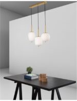 Suspensie Nova Luce Lato, finisaj alama antica/sticla, 3 x 5 W, cod 9624067 - imagine 8