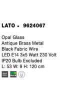 Suspensie Nova Luce Lato, finisaj alama antica/sticla, 3 x 5 W, cod 9624067 - imagine 3