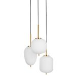 Suspensie Nova Luce Lato, finisaj alama antica/sticla, 3 x 5 W, cod 9624068