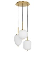 Suspensie Nova Luce Lato, finisaj alama antica/sticla, 3 x 5 W, cod 9624068