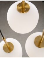 Suspensie Nova Luce Lato, finisaj alama antica/sticla, 3 x 5 W, cod 9624068 - imagine 6