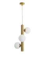 Suspensie Nova Luce Jaklin, finisaj auriu periat/sticla opal, 3x5 W, cod  9724581