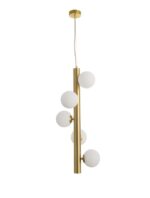Suspensie Nova Luce Jaklin, finisaj auriu periat/sticla opal, 5x5 W, cod  9724582