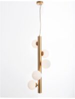 Suspensie Nova Luce Jaklin, finisaj auriu periat/sticla opal, 5x5 W, cod  9724582 - imagine 10