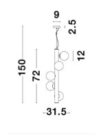 Suspensie Nova Luce Jaklin, finisaj auriu periat/sticla opal, 5x5 W, cod  9724582 - imagine 4