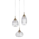 Suspensie Nova Luce Mond, finisaj auriu satinat/sticla clara, 3x5 W, cod 9731214