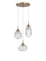 Suspensie Nova Luce Mond, finisaj auriu satinat/sticla clara, 3x5 W, cod 9731214