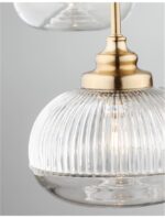Suspensie Nova Luce Mond, finisaj auriu satinat/sticla clara, 3x5 W, cod 9731214 - imagine 6