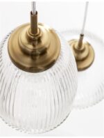 Suspensie Nova Luce Mond, finisaj auriu satinat/sticla clara, 3x5 W, cod 9731214 - imagine 5