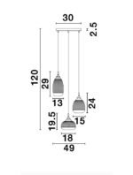Suspensie Nova Luce Mond, finisaj auriu satinat/sticla clara, 3x5 W, cod 9731214 - imagine 4