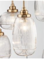 Suspensie Nova Luce Mond, finisaj auriu satinat/sticla clara, 6x5 W, cod 9731215 - imagine 5