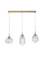 Suspensie Nova Luce Mond, finisaj auriu satinat/sticla clara, 3x5 W, cod 9731216 - imagine 7
