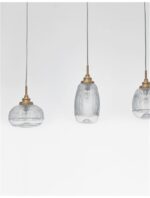 Suspensie Nova Luce Mond, finisaj auriu satinat/sticla clara, 3x5 W, cod 9731216 - imagine 6