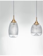 Suspensie Nova Luce Mond, finisaj auriu satinat/sticla clara, 3x5 W, cod 9731216 - imagine 5