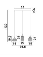 Suspensie Nova Luce Mond, finisaj auriu satinat/sticla clara, 3x5 W, cod 9731216 - imagine 4