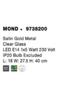 Aplica Nova Luce Mond, finisaj auriu satinat/sticla clara, 1x5 W, cod 9738200 - imagine 4
