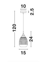 Pendul Nova Luce Mond, finisaj auriu satinat/sticla clara, 1x5 W, cod 9738210 - imagine 4