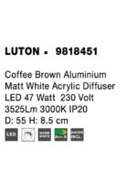 Plafoniera Nova Luce Luton, finisaj maro mat, 47 W, cod 9818451 - imagine 4