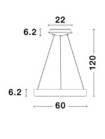 Suspensie Nova Luce Rando Thin, finisaj negru satinat, 50 W, cod 9453453 - imagine 2