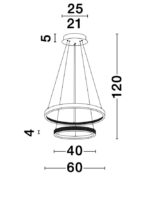 Suspensie Nova Luce Preston, finisaj alama antichizata/acril, 60 W, cod 9862852 - imagine 4