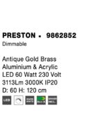 Suspensie Nova Luce Preston, finisaj alama antichizata/acril, 60 W, cod 9862852 - imagine 3