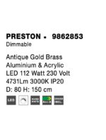 Suspensie Nova Luce Preston, finisaj alama antichizata/acril, 112 W, cod 9862853 - imagine 3
